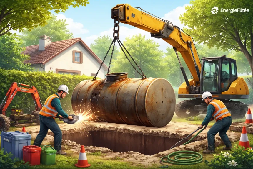 ancienne cuve à fioul