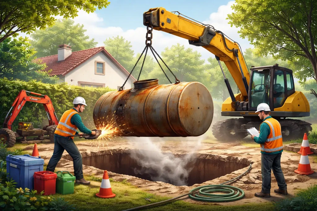 se débarrasser d’une cuve à fioul