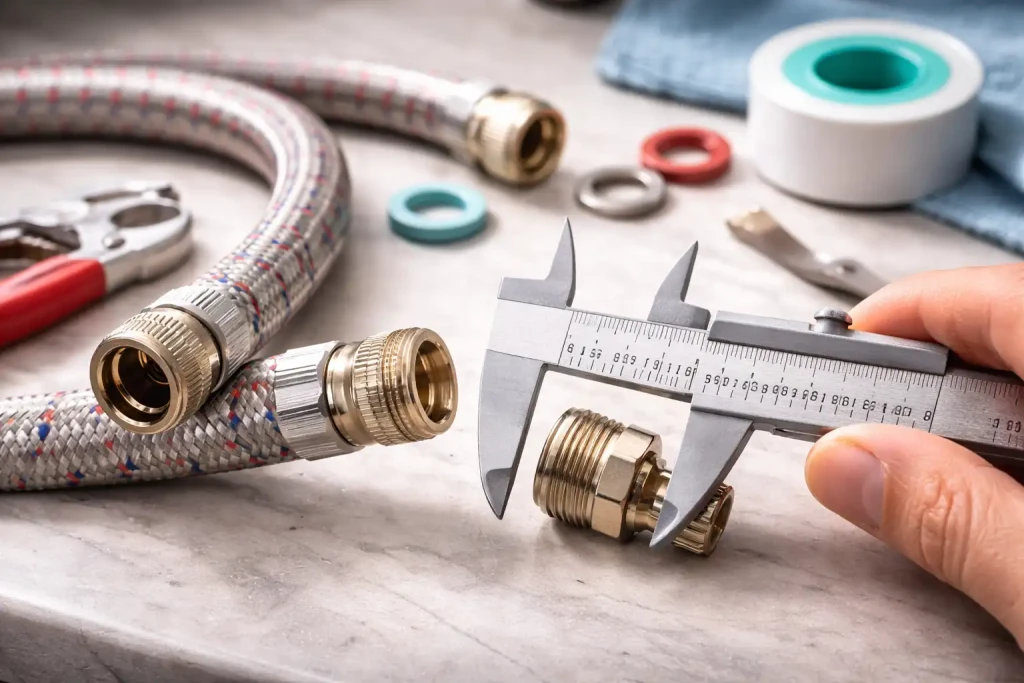 Comment vérifier que le filetage du flexible est compatible avec l’installation