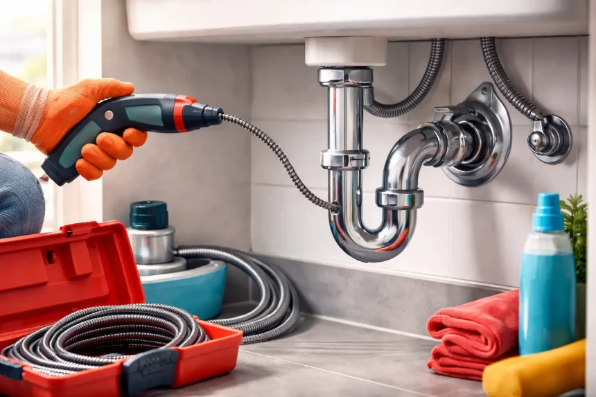 utiliser un furet de plomberie pour déboucher une canalisation